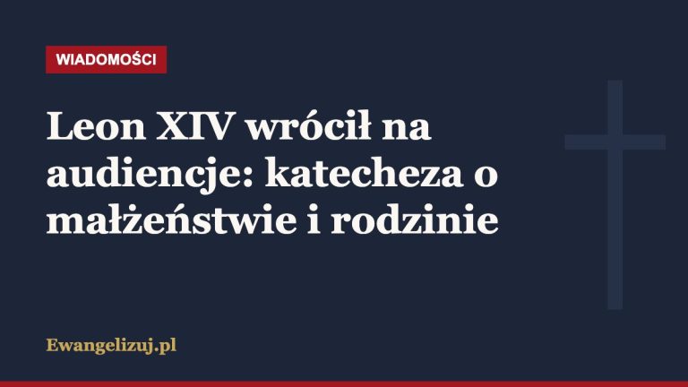 Leon XIV wrócił na audiencje: katecheza o małżeństwie i rodzinie